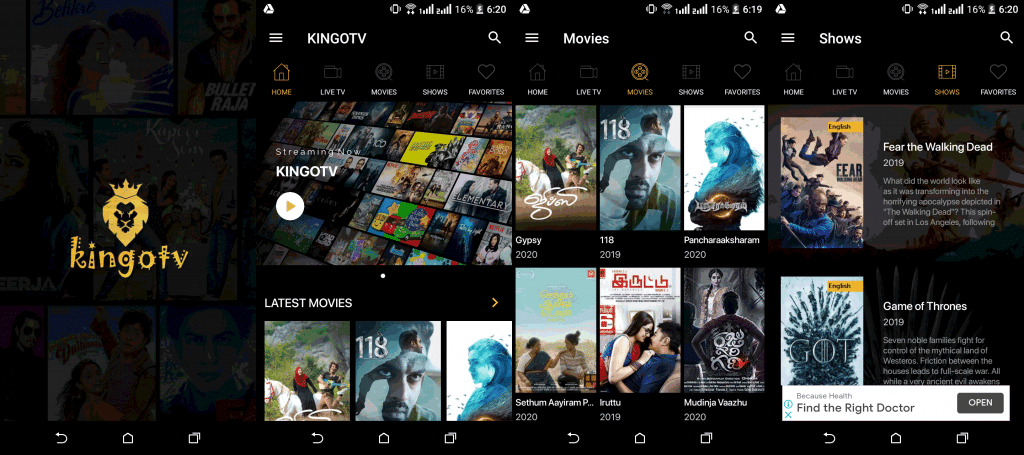 KINGO TV APK v1.2 Mod [Latest] 2020 2